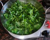 A picture of step 2 of Sarson ka saag.