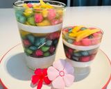 A picture of step 4 of Coconut Jelly with Ruby Water Chestnuts (Woon Kati Tub Tim Grob).