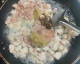 A picture of step 2 of Chicken fettuccine creamy pink pasta.