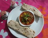 A picture of step 8 of Qeema Matar Alo.