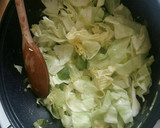 A picture of step 3 of Vickys Sauteed Cabbage with Leek and Apple, GF DF EF SF NF.