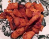 Foto del paso 3 de la receta: Pollo y espárragos con batatas💜