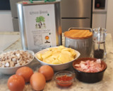 Foto del paso 1 de la receta: Tortilla de champiñones y bacon al horno