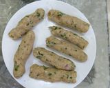 A picture of step 3 of Chicken reshmi seekh kebab.
