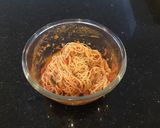 A picture of step 1 of Meatball Parmesan on Angel Hair Pasta.