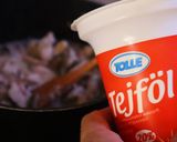 Pulykamellfilé Stroganoff módra recept fázis 4 fotója