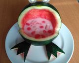 Foto langkah ke 10 dari resep Fruits carving dari buah semangka.