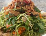 A picture of step 6 of Morning Glory Salad with Stir-Fried Lemongrass Mussels.