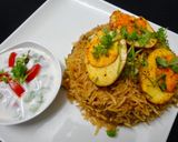 A picture of step 10 of Eggs Pulao.