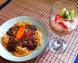 รูปขั้นตอนการทำที่ 7 ของ Creamy fruity spaghetti <3 Valentine Set 2/2 <3