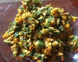 A picture of step 3 of Corn bhendi.