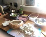 A picture of step 1 of Muffuletta, a la James Martin.