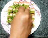 A picture of step 8 of Tricolour dhokla.