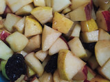 Tarta de manzana con pasas