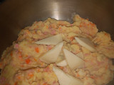 Puré de patatas, zanahoria y salchichas