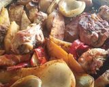 Foto del paso 9 de la receta: Pollo al horno con papa y batata~