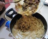 A picture of step 6 of Carbonara Fettuccine.