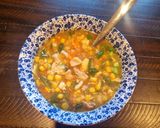 A picture of step 4 of Sweet Corn Chicken and Egg Drop Soup.