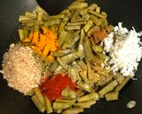 A picture of step 3 of Gawar Chi Bhaji.