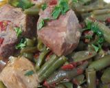 Pas rețetă Fasole verde cu, carne de porc 1 fotografie