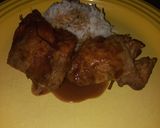 A picture of step 9 of Hong Kong Chicken with light and dark Soy Sauce.