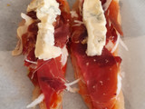 10-minute chicken "pizza" with jamón ibérico and gorgonzola