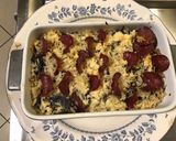 Une image de l'étape 9 de Gratin de riz aux trompettes de la mort bœuf séché et parmesan.