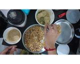 A picture of step 2 of Oats Soya chaap fry.