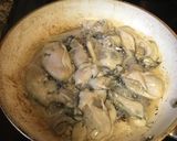 A picture of step 2 of Oysters in oil.