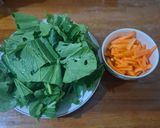 Foto langkah ke 1 dari resep Cah Sawi Hijau Wortel Telur🥬🥕🍳Simpel, sehat, dan kuahnya gurih bening.