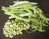 Foto del passaggio 2 della ricetta Cavatelli rigati e pesto di baccelli di fave con fave e piselli