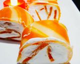 A picture of step 14 of Orange Marble Swiss Roll.