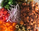 A picture of step 1 of Rainbow pizza #eattherainbow.