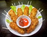 Hình bước làm 4 của món Thịt cuộn nấm chiên xù