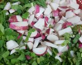 A picture of step 2 of Patoun waali Shaljum (Turnip with leaves).