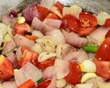 A picture of step 2 of Soyabean mushroom sabji.