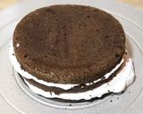 A picture of step 7 of Two layer birthday cake.