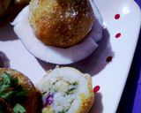 A picture of step 3 of Farali Surati pattice.
