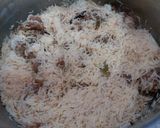 A picture of step 6 of Mutton Pulao.