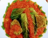A picture of step 10 of Cabbage rolls in arrabbiata sauce.