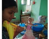 A picture of step 16 of Barbie doll cake.
