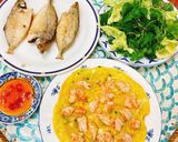 Hình bước làm 4 của món Trứng Chiên Cốm Tôm