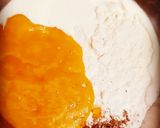 A picture of step 1 of Mango malpua with rabri.