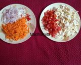 A picture of step 1 of Atta (wheat flour) Noodles with veggies.