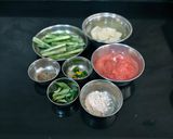 A picture of step 1 of Drumstick Potato Curry Sindhi Style.
