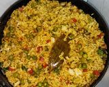 A picture of step 8 of Matar Pulao.