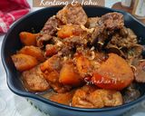 Foto langkah ke 6 dari resep Semur Rempelo Ati, Kentang & Tahu.