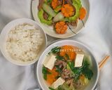 Hình bước làm 4 của món Canh thịt dê nấu cải thảo, đậu hũ non