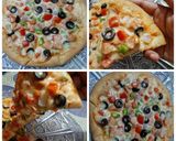 A picture of step 6 of Chicken burst pizza with cheese sauce🍕🍕.