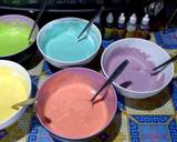 Rainbow Cake Kukus langkah memasak 5 foto
